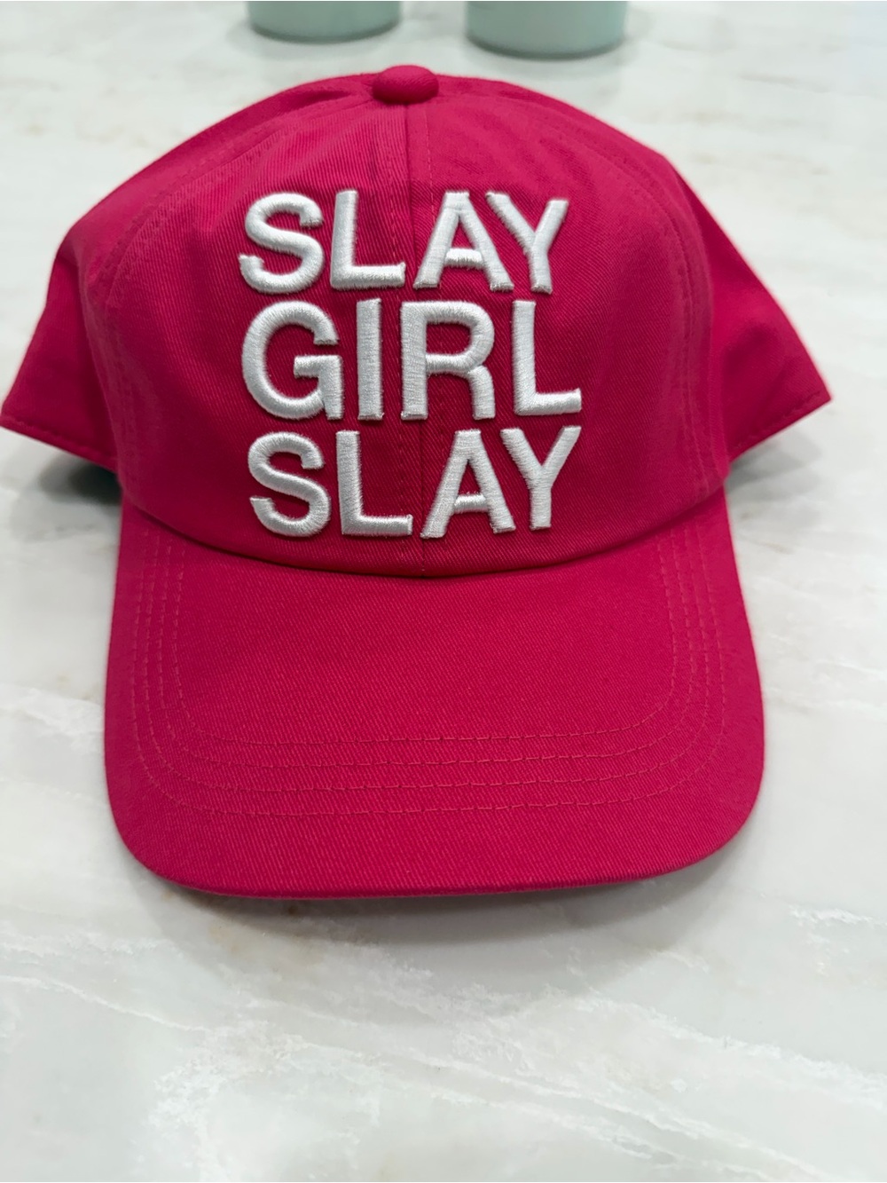 Hot Pink "SLAY GIRL SLAY" Embroidered Baseball Cap